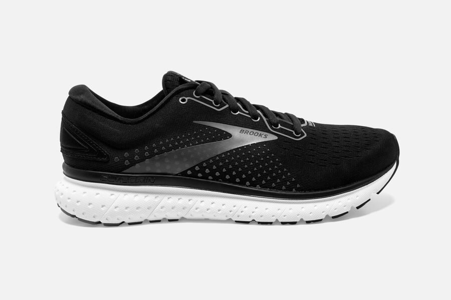 Brooks Men's Glycerin 18 Road Running Shoes Black/White JQSH-51369